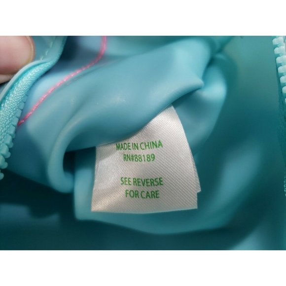 "Sea Salt Sun" Lilly Pulirzer Wristlet Zip Pouch Beach Rubber Leather Blue - Picture 11 of 12